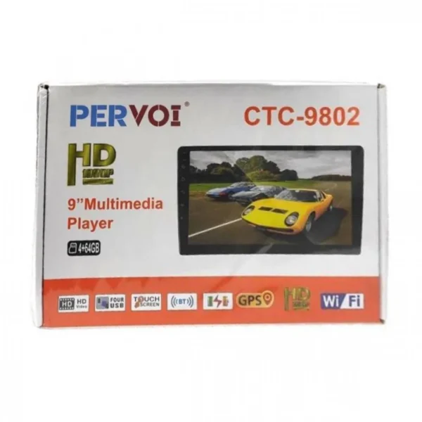 Οθόνη Αυτοκινήτου Multimedia 9" CTC-9802 4x55W 2 Din Bluetooth Aux Ηχοσύστημα