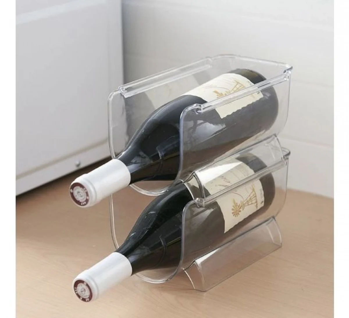 Πλαστική Διάφανη Βάση Μπουκαλιών, Κρασιών, Ποτών - 20x12x10.5cm - Στοιβαζόμενη