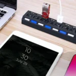 TREQA Αντάπτορας - USB HUB Γρήγορης Φόρτισης & Μεταφοράς Δεδομένων έως 5Gbps με 4 Θύρες USB 3.0 LED Φωτισμό Λειτουργίας & Διακόπτες On/ Off