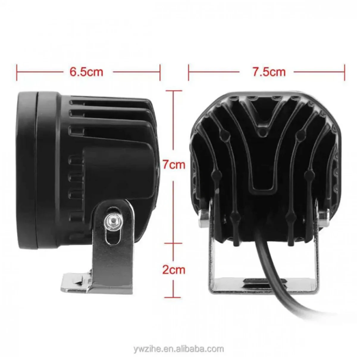 Σετ 2 Αδιάβροχα Προβολάκια LED 9000lm 80W Ψυχρού Λευκού Φωτισμού 6000K Αυτοκινήτου, Μηχανής 12V & 24V IP67 Σετ 2 Κομμάτια & Διακόπτης ON , OFF