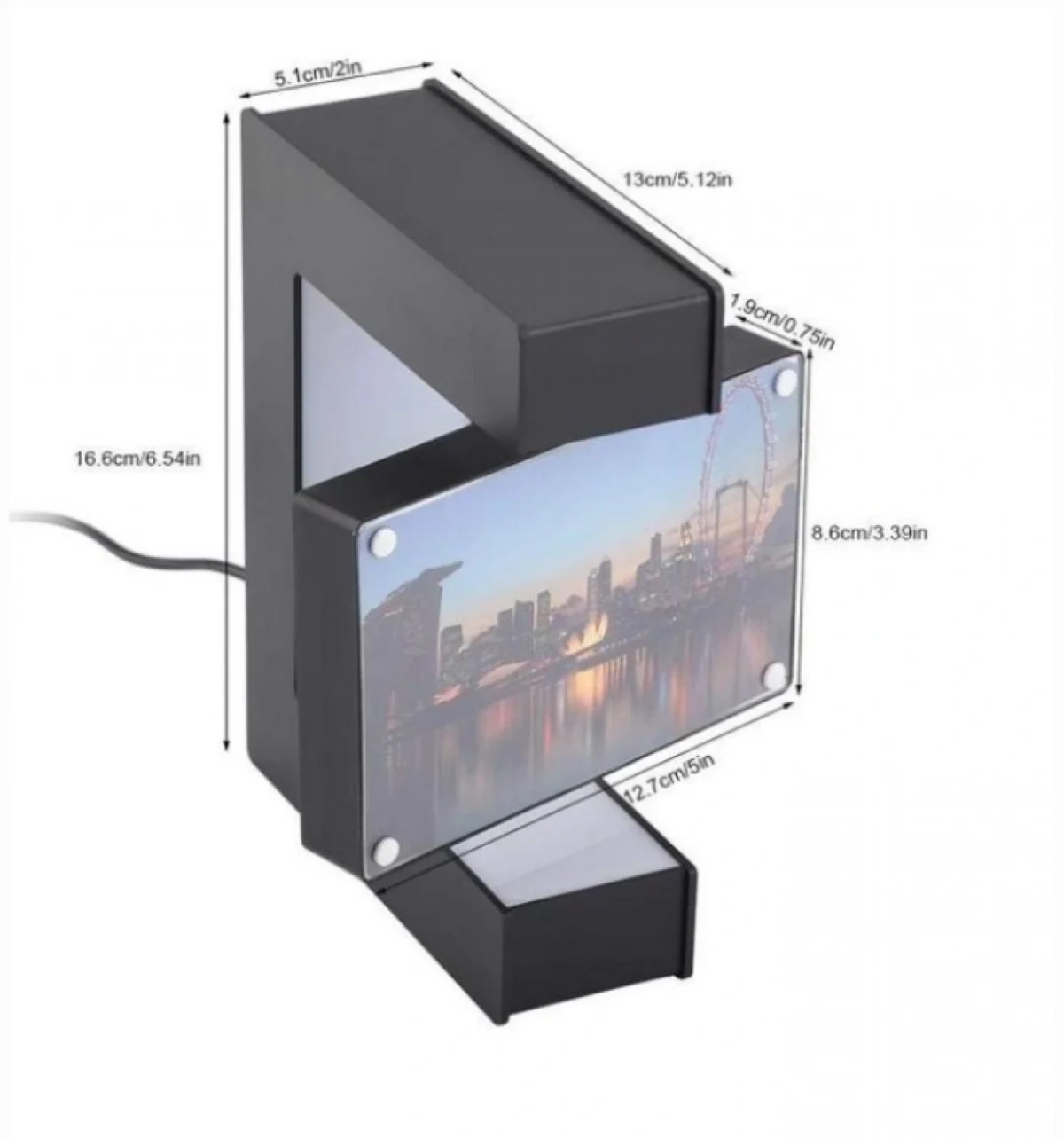 Αιωρούμενη Μαγνητική Κορνίζα Φωτογραφιών με Φως LED