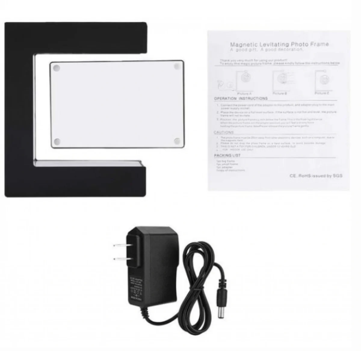 Αιωρούμενη Μαγνητική Κορνίζα Φωτογραφιών με Φως LED