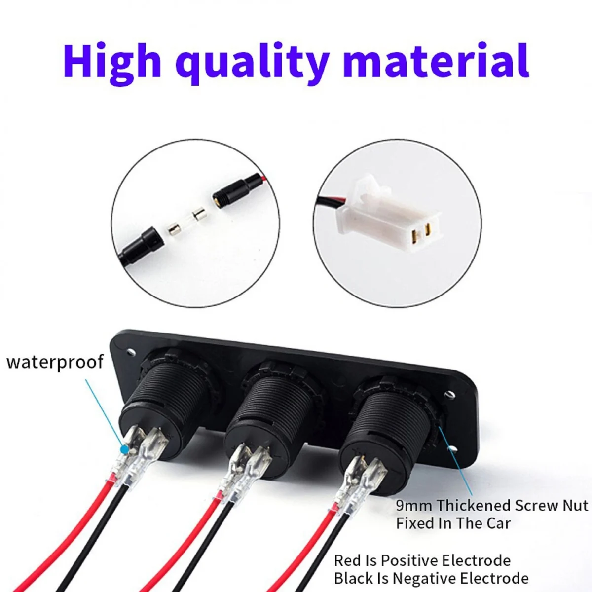 Σετ Αδιάβροχο 3 σε 1 Πάνελ Οργάνων Φόρτισης - Ψηφιακό Βολτόμετρο & Αντάπτορας Αναπτήρα με 2 Θύρες USB Γρήγορης Φόρτισης