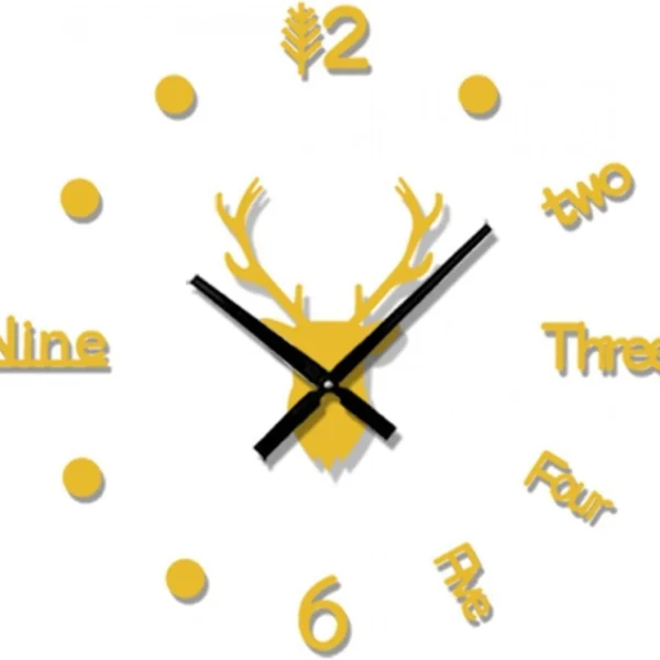 Ρολόι Τοίχου Αυτοκόλλητο 3D DIY 60-110cm Χρυσό