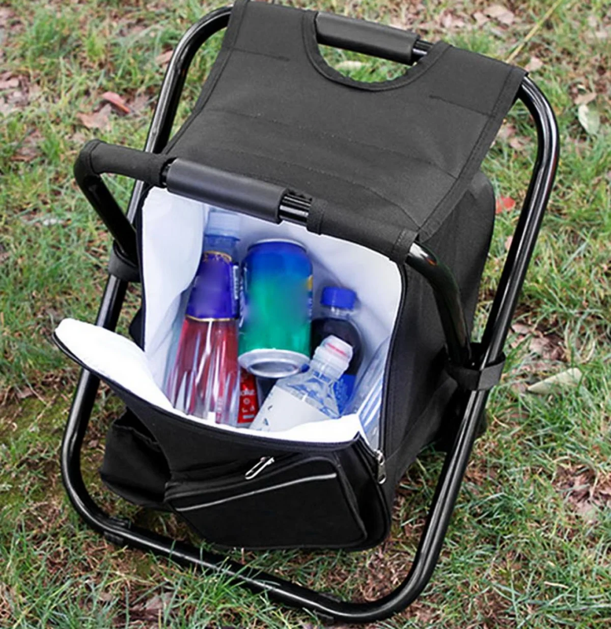 Πτυσσόμενη Φορητή Καρέκλα με Ψυγείο - Σακίδιο Πλάτης Κάμπινγκ 3 σε 1 - Σκαμπό Παραλίας - Ψαρέματος - Camping