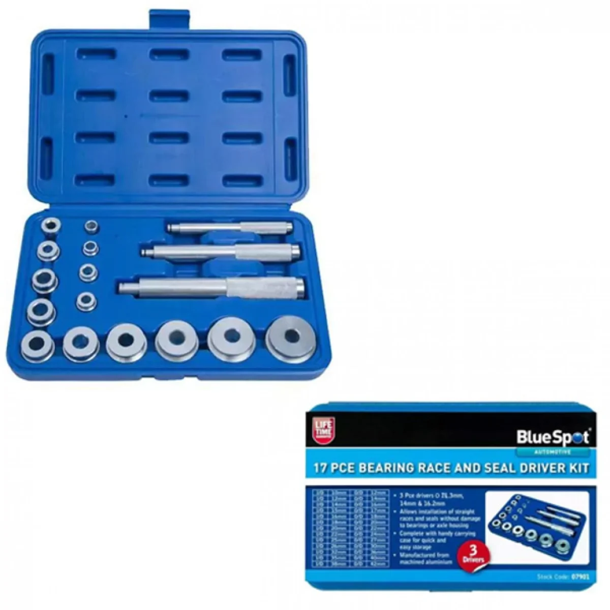 Bluespot Σετ Κασετίνα Εγκατάστασης Τσιμούχας - Φλάντζας σε Ρουλεμάν 17 Τεμαχίων