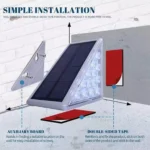 Σετ 8 Ηλιακά Γωνιακά Φωτιστικά Σκάλας Αδιάβροχα Εξωτερικών Χώρων με 13 LED Θερμού Κίτρινου Φωτισμού 3000K Αυτοκόλλητα με Φωτοκύτταρο - Solar Deck Lights