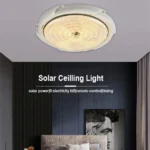 Αδιάβροχο Ηλιακό Φωτιστικό Οροφής 400W LED Ψυχρού Λευκού Φωτισμού 6500K με Φωτοκύτταρο, Timer & Χειριστήριο - Solar LED Lamp Άσπρο