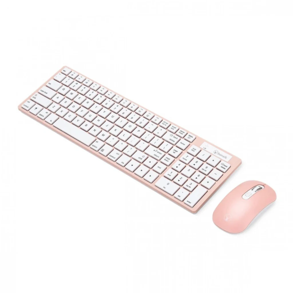 Σετ Ασύρματο Πληκτρολόγιο & Ποντίκι για Υπολογιστή - Andowl Ροζ
