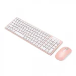 Σετ Ασύρματο Πληκτρολόγιο & Ποντίκι για Υπολογιστή - Andowl Ροζ