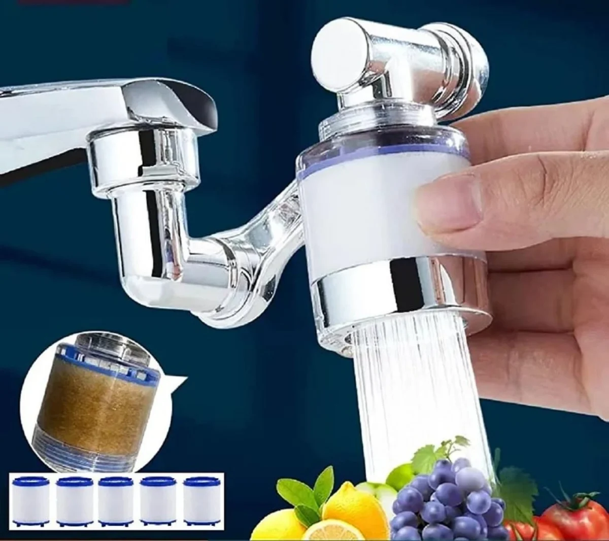 360° Τριπλά Περιστρεφόμενος Βραχίονας - Επέκταση Βρύσης με Φίλτρο