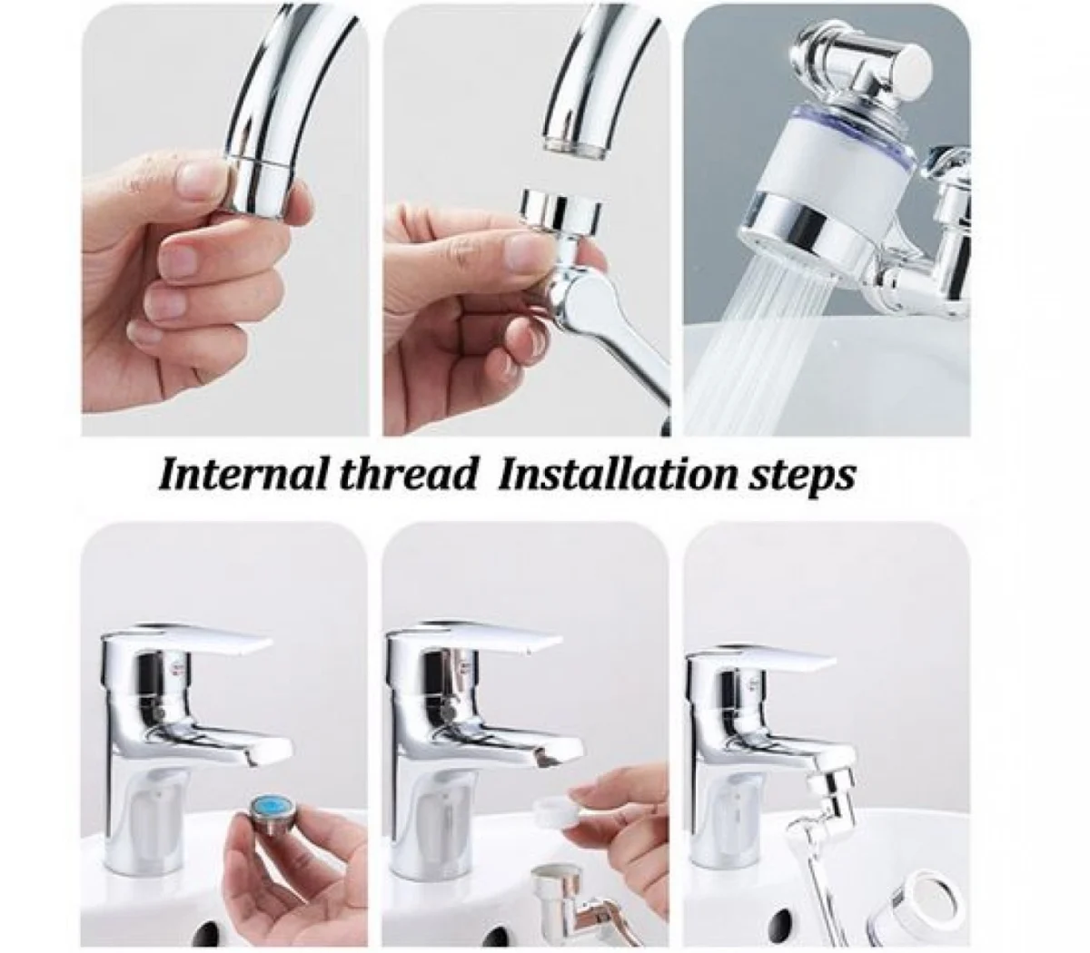 360° Τριπλά Περιστρεφόμενος Βραχίονας - Επέκταση Βρύσης με Φίλτρο