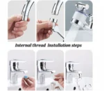 360° Τριπλά Περιστρεφόμενος Βραχίονας - Επέκταση Βρύσης με Φίλτρο