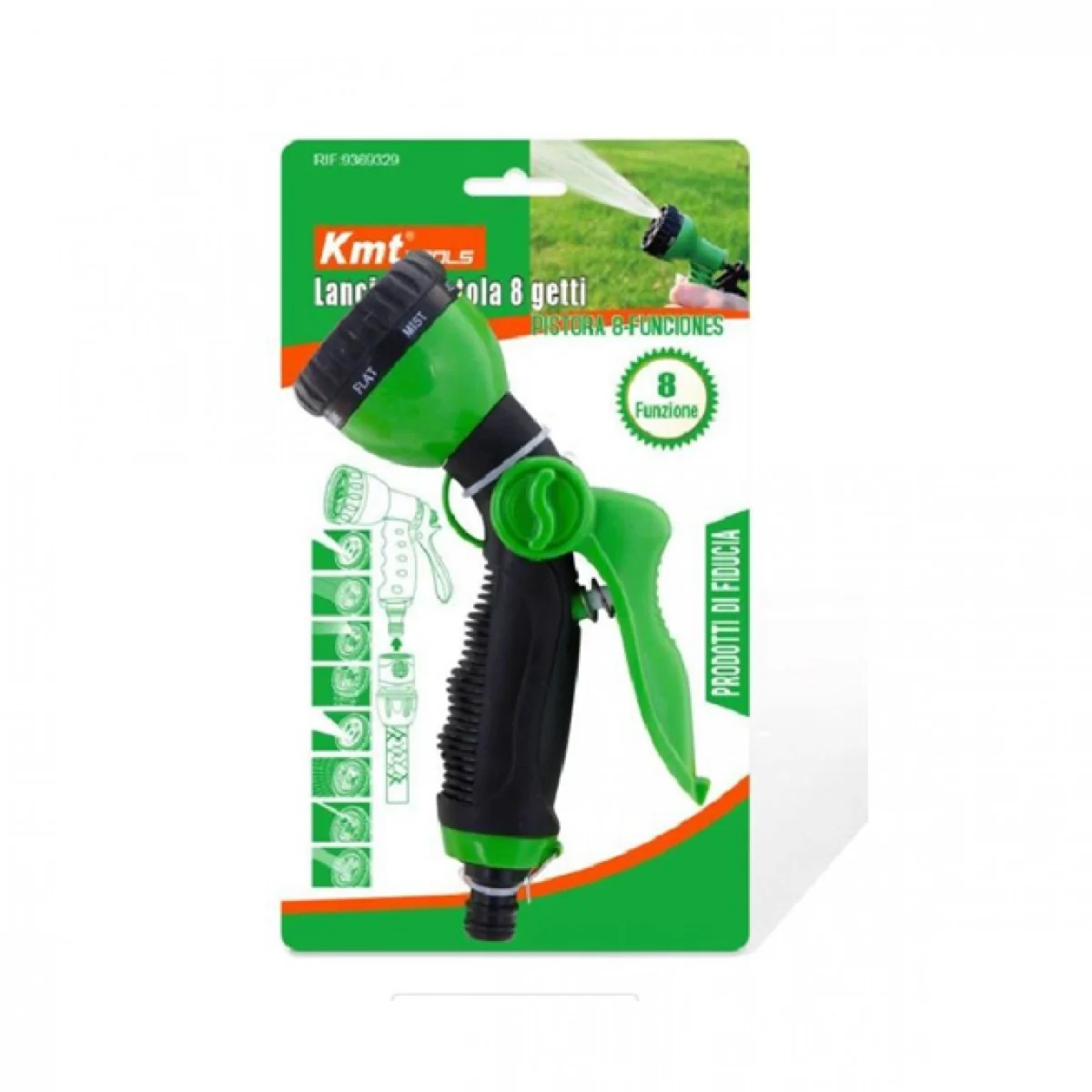 Πιστόλι για Λάστιχο Ποτίσματος με Αντιολισθητική Λαβή και 8 Λειτουργιες Ψεκασμού 21x1.6 cm