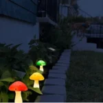 Ηλιακά Καρφωτά Φωτιστικά Led Μανιτάρια Εξωτερικού Χώρου Σετ 6 Τεμαχίων