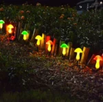 Ηλιακά Καρφωτά Φωτιστικά Led Μανιτάρια Εξωτερικού Χώρου Σετ 6 Τεμαχίων