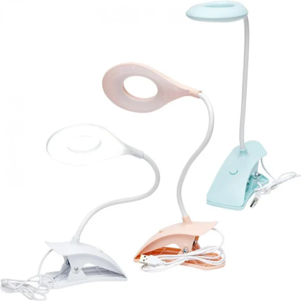 Επιτραπέζια LED Λάμπα - Φωτιστικό USB με Εύκαμπτο Βραχίονα & Κλιπ Μανταλάκι
