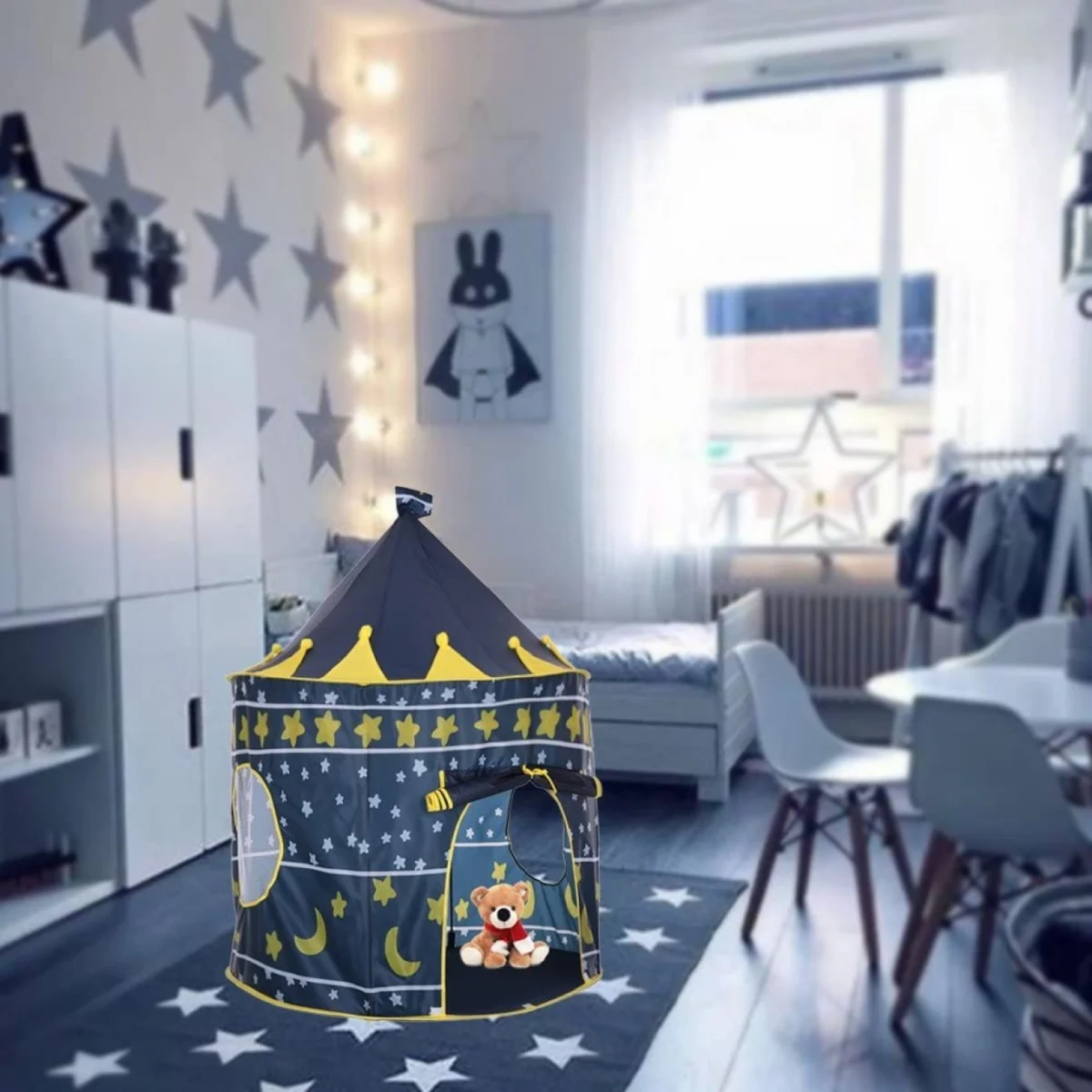 Παιδική Σκηνή Pop-Up Κάστρο με Πολεμίστρες και Σημαιούλα για 3+ Ετών