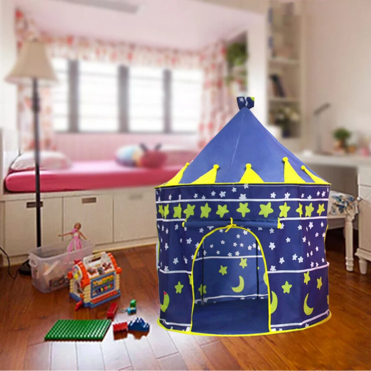 Παιδική Σκηνή Pop-Up Κάστρο με Πολεμίστρες και Σημαιούλα για 3+ Ετών