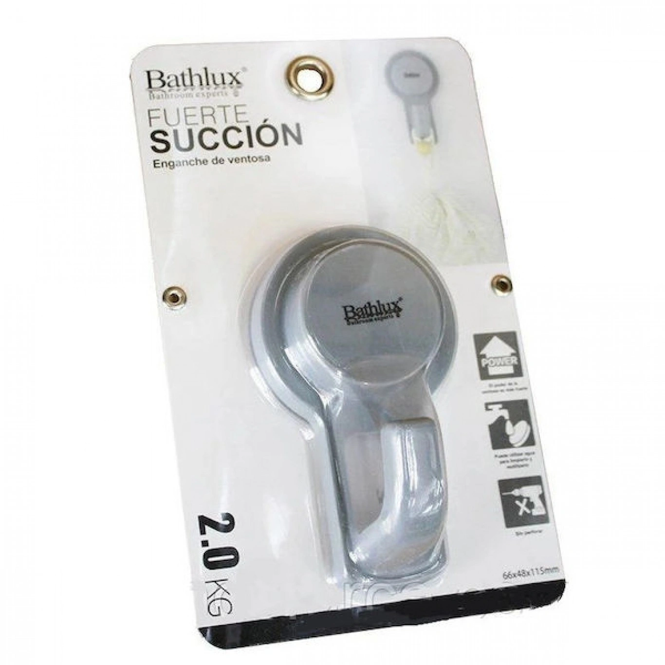 Άγκιστρο Μπάνιου Μονό με Βεντούζα 6.6x11.5cm Γκρι Άγκιστρο Μπάνιου Μονό με Βεντούζα 6.6x11.5cm Γκρι