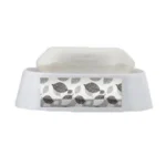 Επικαθούμενη Σαπουνοθήκη Πλαστική Λευκή με Φύλλα