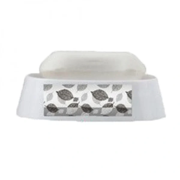 Επικαθούμενη Σαπουνοθήκη Πλαστική Λευκή με Φύλλα