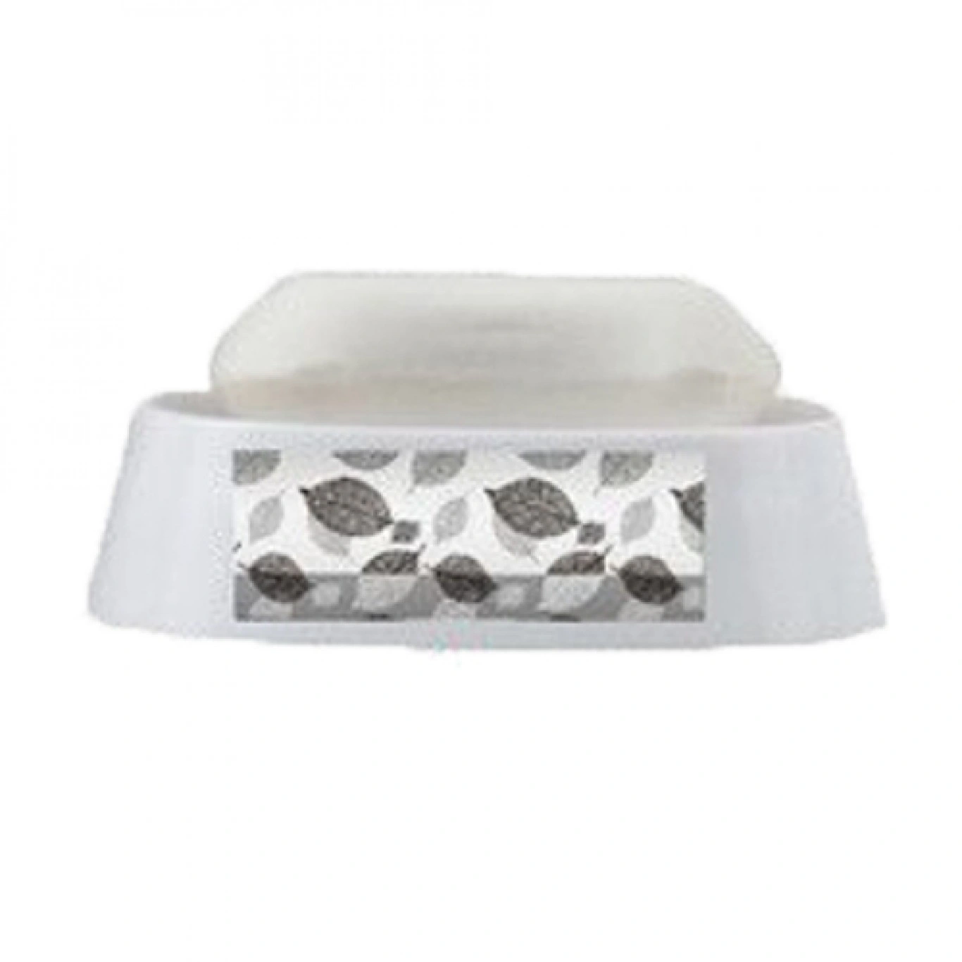 Επικαθούμενη Σαπουνοθήκη Πλαστική Λευκή με Φύλλα Επικαθούμενη Σαπουνοθήκη Πλαστική Λευκή με Φύλλα