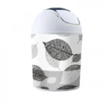 Κάδος Μπάνιου Πλαστικός Λευκός με Φύλλα