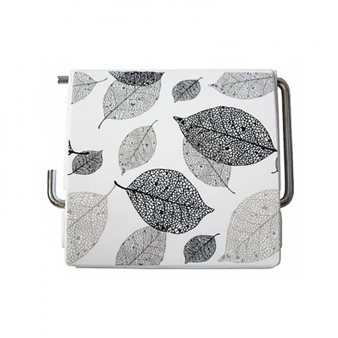 Πλαστική Βάση Τουαλέτας με Καπάκι για Χαρτί Υγείας Λευκή με Φύλλα Πλαστική Βάση Τουαλέτας με Καπάκι για Χαρτί Υγείας Λευκή με Φύλλα