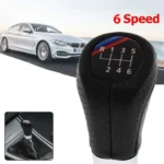 Universal Δερμάτινο Πόμολο - Λεβιές 5 Ταχυτήτων Αυτοκινήτου για BMW με Μ Λεπτομέρεια
