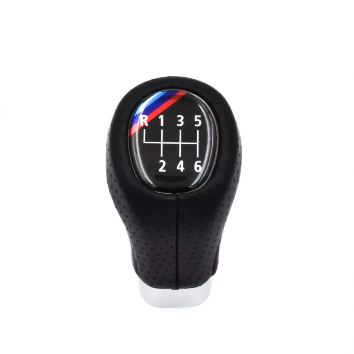 Universal Δερμάτινο Πόμολο - Λεβιές 5 Ταχυτήτων Αυτοκινήτου για BMW με Μ Λεπτομέρεια
