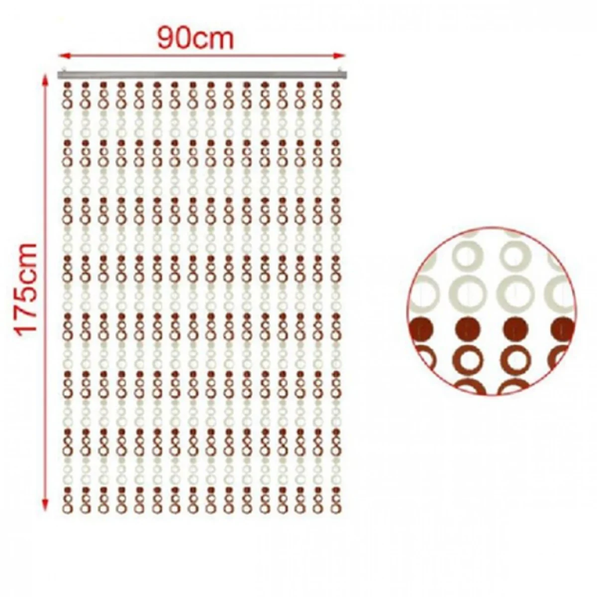 Κουρτίνα Πόρτας με Χάντρες Στρογγυλλές PVC Πολύχρωμες 90×175cm