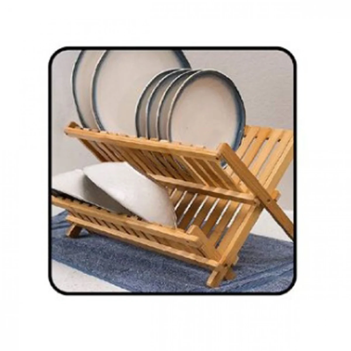 Ξύλινη Διώροφη Πιατοθήκη 45.5x33.5cm