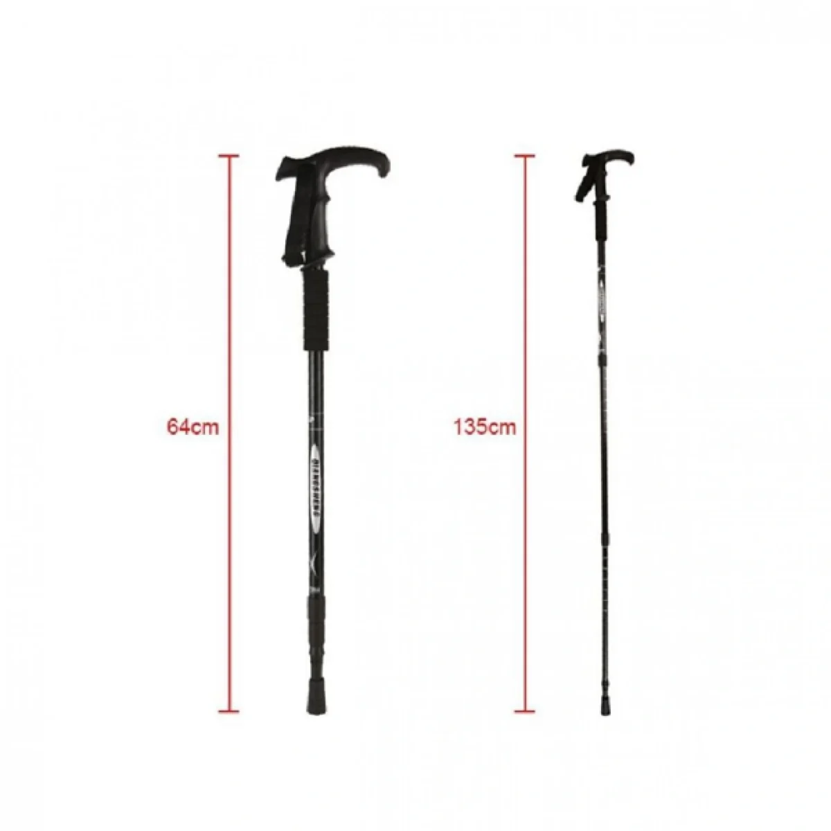 Πτυσσόμενο Αντικραδασμικό Μπαστούνι 31108 - Ιδανικό για Πεζοπόρους, Ορειβάτες 64-135 cm