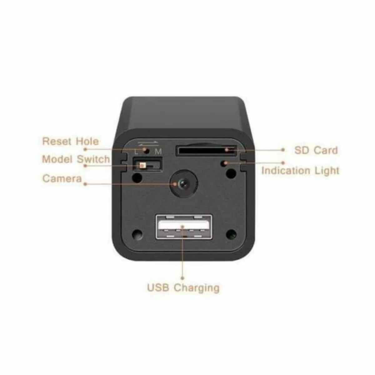 Φορτιστής Κινητού με Κρυφή Κάμερα Wi-Fi Full HD USB