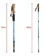 Πτυσσόμενο Αντικραδασμικό Μπαστούνι 31111 - με Λαβή απο Φελλό για Πεζοπόρους, Ορειβάτες 63-135 cm