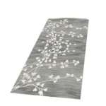 Αντιολισθητικό Χαλί Μοκέτα Σχέδιο Λουλούδια Γκρι 230x160εκ.