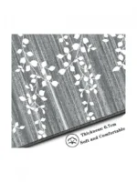 Αντιολισθητικό Χαλί Μοκέτα Σχέδιο Λουλούδια Γκρι 230x160εκ.