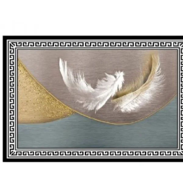 Αντιολισθητικό Χαλί Μοκέτα Τρισδιάστατο Σχέδιο Φτέρη Γκρι 230x160εκ. 98220