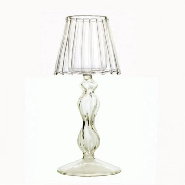 Ρομαντικό Γυάλινο Κηροπήγιο Πορτατίφ 18x5cm4x29cm