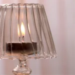 Ρομαντικό Γυάλινο Κηροπήγιο Πορτατίφ 18x5cm