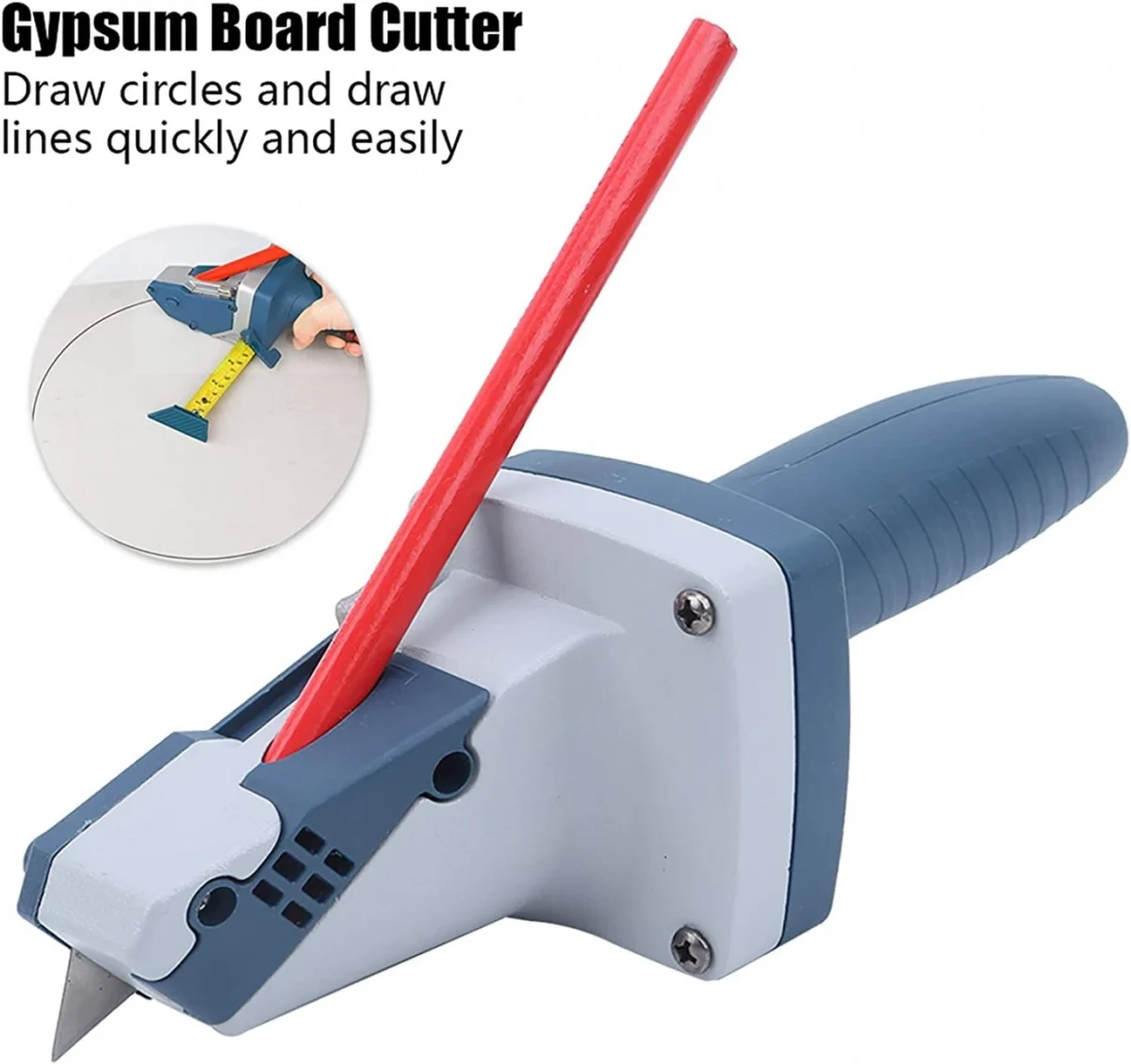 Κοπίδι - Φαλτσέτα για Κοπή Γυψοσανίδας με Ενσωματωμένο Μέτρο και Θέση για Μολύβι