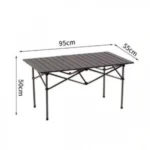 Αναδιπλούμενο Φορητό Μεταλλικό Τραπέζι για Ελεύθερο Camping και Picnic 95x50x55 cm