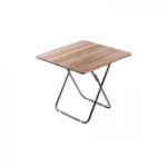 Τραπέζι Πτυσσόμενο με Σκελετό Αλουμινίου και Ξύλινη Επιφάνεια 80cm