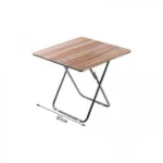 Τραπέζι Πτυσσόμενο με Σκελετό Αλουμινίου και Ξύλινη Επιφάνεια 80cm