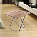 Τραπέζι Πτυσσόμενο με Σκελετό Αλουμινίου και Ξύλινη Επιφάνεια 80cm