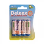 Σετ 4 Τεμαχίων Επαναφορτιζόμενη Μπαταρία Deleex AA 1.2V 3300MAh