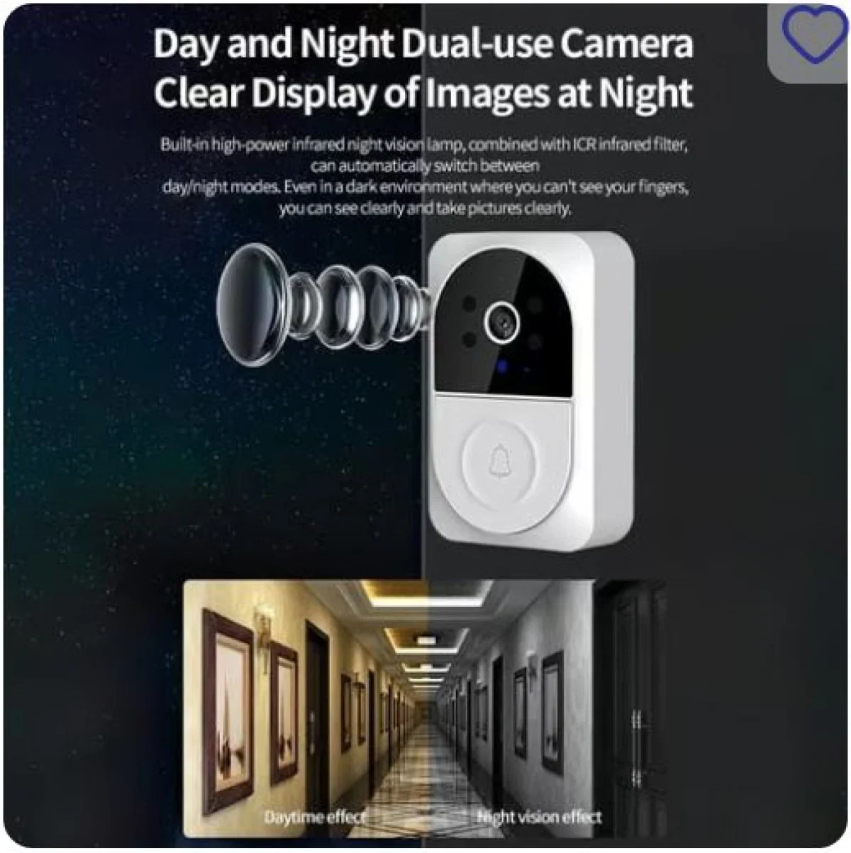 Ασύρματο Κουδούνι Πόρτας WiFI με Κάμερα - Δικτυακό Doorbell Two-way Audio X3