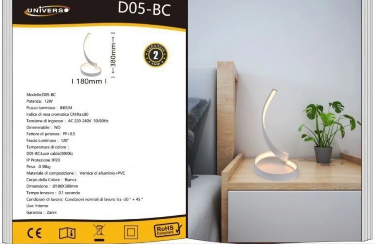 Φωτιστικό Γραφείου σε Σχήμα Φιδιού Θερμό Λευκό 300K D05-BC