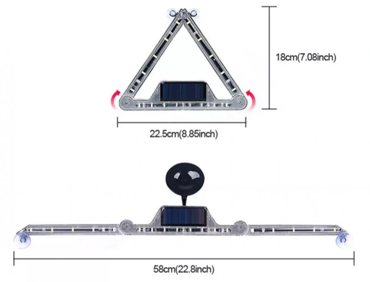 Ηλιακό Επαναφορτιζόμενο Τρίγωνο Εκτακτης Ανάγκης Y-973